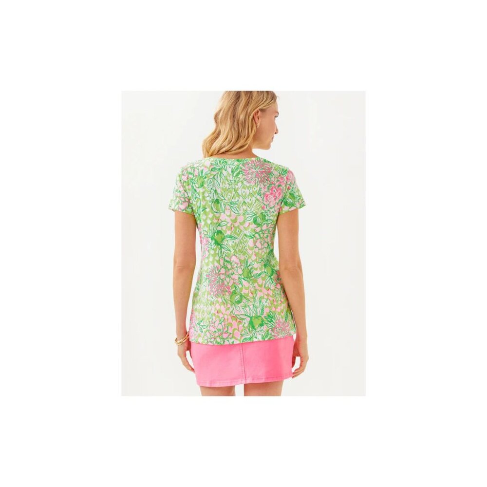 NWT Lilly Pulitzer Meredith Tee Fauna Green Lime Sz S SOLD OUT $68 - Picture 3 of 4